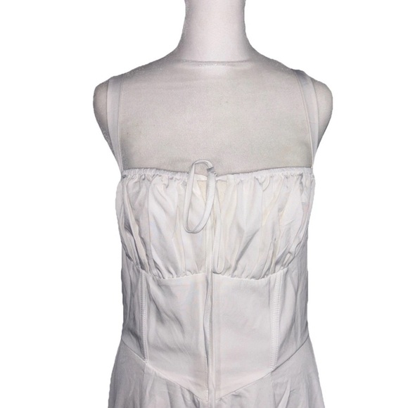 Marthea Women's Boho Midi Corset Dress Flowy Slit Lace Up Dress Going Out Sz L - Picture 5 of 12